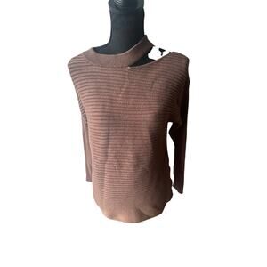 Kirundo Brown Ribbed Cutout Sweater Long Sleeve Size S